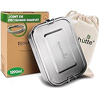 Blockhütte Boite Gouter Inox avec 3 Compartiments I 1200ml I Boite a Tartine Enfant, Rangement Cuisine, Conservation Alimenta