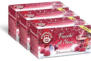 Pompadour, Infuso Fiocchi di Neve, 60 Filtri (3 Confezioni da 20 Filtri), con Lamponi e Aroma di Merimga, Ideale in Qualsiasi