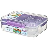 Boîte à repas bento Sistema TO GO - 1,65 L - Boîte à repas pour l’école compartimentée avec pot à en-cas - Sans BPA - 1 unité