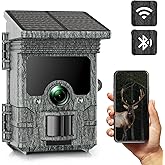 Nexcam Solar Powered Wildlife Camera WiFi 46MP 4K Bluetooth Trail Game Camera with 120°PIR Scouting Camera with Night Vision 