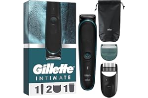 Gillette Intimate Men’s Intimate Trimmer i5, SkinFirst Pubic Hair Trimmer for Men, Waterproof, Cordless for Wet/Dry Use, Shav