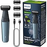 Philips Bodygroom Series 3000, Showerproof Groin and Body Trimmer, Close and Comfortable Shave, Complete Body Grooming, 60 Mi