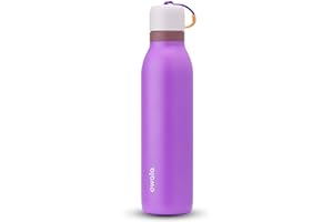 Owala FreeSip Twist Insulated Stainless Steel Water Bottle with Straw for Sports and Travel, BPA-Free, 24-oz, Purple/Purple (