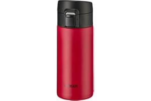 Tiger Thermos Flask MKA-K036RK Tiger Water Bottle, 12.2 fl oz (360 ml), One-touch, Lightweight, Stainless Steel Bottle, Vacuu