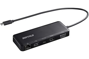 バッファロー BUFFALO USB Type-C接続 5-in-1 ドッキングステーション LUD-U3-CGD/N PowerDelivery 有線LAN HDMI VGA USB 3.2(Gen 1)対応ポート【Macbook/Surface 