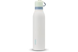 Owala FreeSip Twist Insulated Stainless Steel Water Bottle with Straw for Sports and Travel, BPA-Free, 24-oz, Green/White (Ic