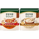 【低糖質の食べるスープ】ZENB ゼンブ スープパスタ 2種4食セット (ミネストローネ 2食 + きのこチャウダー 2食) [ 低糖質 グルテンフリー プラントベース 乳製品不使用 食物繊維 レンジ 調理可 ]