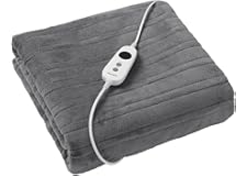 Dreamaker Double-Sided Electric Heated Coral Fleece Throw Rug Snuggle Blanket Double Overheat Protection Adjustable 9 Heat Se