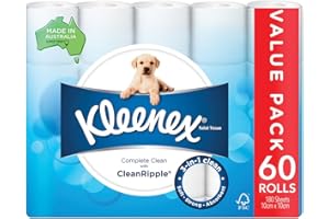 Kleenex Complete Clean Toilet Paper 60 Count (1x60 Rolls) - Packaging May Vary