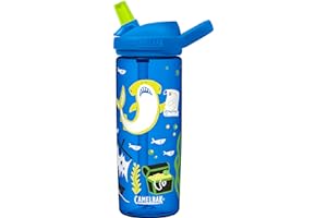 CamelBak Eddy+ 20oz Kids Water Bottle with Tritan Renew – Straw Top, Leak-Proof When Closed, Treasure Hunt Shark