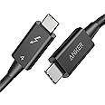 Anker USB-C & USB-C Thunderbolt 4 100W ケーブル 0.7m ブラック 100W出力 8K対応 40 Gbps 高速データ転送 iPhone 15 MacBook Air Pro iPad Pro/Air 他対応