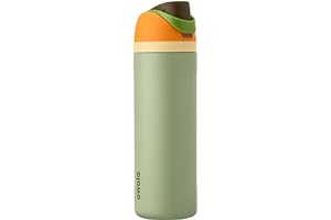 Owala FreeSip Insulated Stainless Steel Water Bottle with Straw for Sports and Travel, BPA-Free, 24-oz, Orange/Green (Camo Co