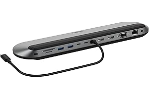 Belkin 11-in-1 USB-C ドッキングステーション 4K トリプルディスプレイ対応 2.5Gbpsイーサネット 10Gbpsデータ転送 100W PD対応 SD4.0/microSD3.0 M1/M2 MacBook Pro/Windo