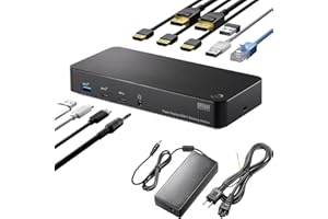 サンワダイレクト Type-C ドッキングステーション 3画面出力 4K HDMI PD 100W LAN イヤホンジャック DP 専用ACアダプタ付き Win/mac対応 10-in-1 400-VGA023