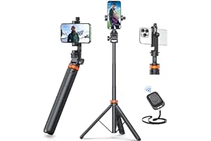 EUCOS Newest 62" Phone Tripod, Tripod for iPhone & Selfie Stick Tripod with Remote, Extendable Phone Tripod Stand & Travel Tr