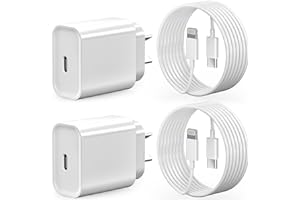 iPhone Fast Chargers, [2-Pack] 20W iPhone/iPad Charger Adapter with USB-C to Lightning Cable 1m, USB C Apple Charger Adapter 