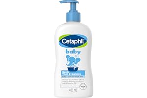 CETAPHIL Baby Gentle Wash and Shampoo 400ml, Suitable for Newborns & Infants, With Glycerin & Panthenol, Hypoallergenic, Derm