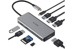 MOKIN USB-Cドッキングステーションhdmi 2つ【9-in-1 2*HDMI+DP 4K@60P MSTデュアル三画面出力】USBハブ トリプルディスプレイ対応 100W急速充電PDポート3*USB 1*100W PD 1*SD/TFカード