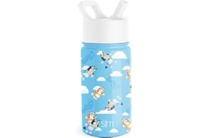 Simple Modern Bluey Kids Water Bottle with Straw Lid | Reusable Insulated Stainless Steel Cup for Girls and Boys, School | Su