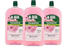 Palmolive Foaming Liquid Hand Wash Soap 3L (3 x 1L packs), Japanese Cherry Blossom Refill and Save, No Parabens Phthalates an