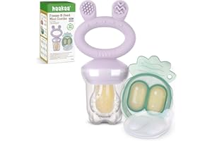 Haakaa Baby Fruit Food Feeder & Mini Freezer Nibble Tray Combo, Breastmilk Popsicle Molds for Baby Cooling Relief, BPA Free S