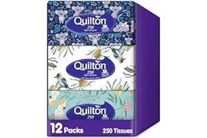 Quilton Hypo Allergenic 2 Ply 250 Facial Tissues Pack, 12 packs