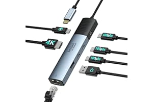 Selore USB C ハブ usb-c ハブ 7 in 1 ドッキングステーション【USB C 10Gbps超高速転送】 4K HDMI映像出力 USB C 3.1*3 100W快速充電 1000Mbpsインサーネット接続 USB2.0 MacB