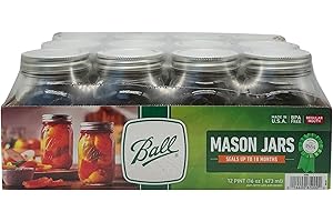 Ball Mason Jar, Standard, 16 oz., Pack of 12, (61000)