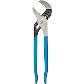 CHANNELLOCK Tongue and Groove Straight Jaw Plier, 12-inch Length, Blue Handle