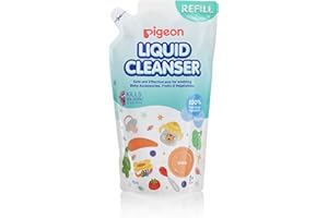 Pigeon Biodegradable Liquid Cleanser to Wash Baby Bottles, Teats, Accessories, Fruits & Vegetables, 650ml refill