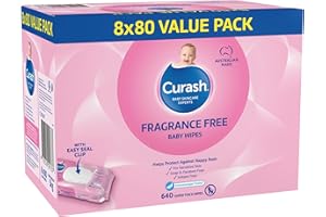 Curash Fragrance Free Baby Wipes - Ideal for Newborns - pH Balanced - For Sensitive Skin - Soap, Alcohol, Paraben & Irritant 