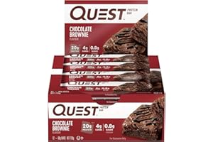 Quest Nutrition Chocolate Brownie Protein Bar, High Protein, Low Carb, Keto Friendly, 12 Count