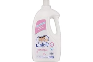 Cuddly Concentrate Sensitive Liquid Fabric Softener Conditioner, 2L, 80 Washes, Gentle on Sensitive Skin, Hypoallergenic, Der