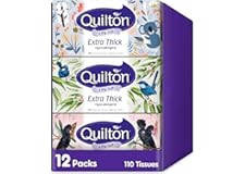 Quilton 3 Ply Extra Thick Facial Tissues Hypo-allergenic (12 boxes of 110 tissues each)