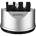 SHARPAL 191H Pocket Kitchen Chef Knife and Scissors Sharpener for Straight and Serrated Knives, 3-Stage Knife Sharpening Tool