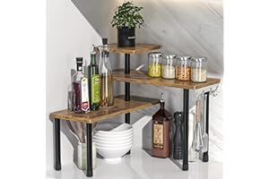 Countertop Organizer Organization, 3 Tier Moveable Corner Shelf for Kitchen , Bathroom , Spice Rack , Coffee Area, Over Sink,