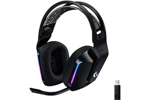 Logitech G733 LIGHTSPEED Wireless Gaming Headset with suspension headband, LIGHTSYNC RGB, Blue VO!CE mic technology and PRO-G