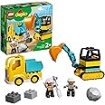 LEGO® DUPLO® Construction Truck & Tracked Excavator 10931 Digger Toy and Tipper Truck, Building Site Toy for Kids Aged 2