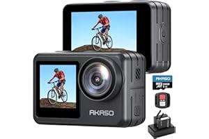 AKASO Brave 7 LE アクションカメラ 4K 20MP 64GBメモリカード付き IPX7本機防水 40M防水(防水ケース付属) 六軸手ぶれ補正