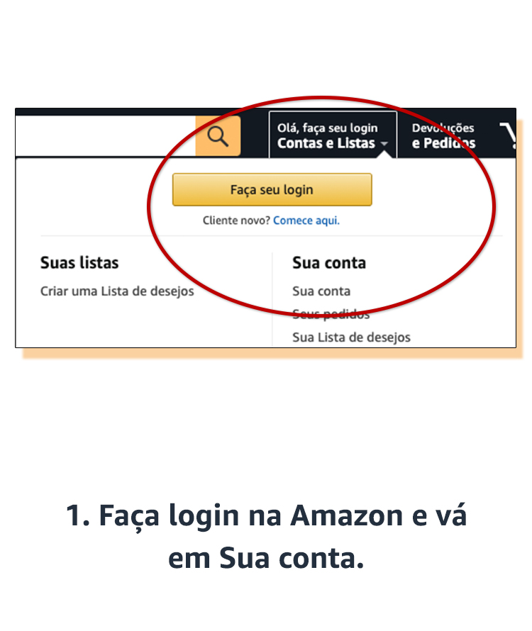 Faça login e vá em sua conta