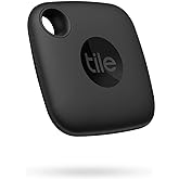 Tile Mate 1-Pack. Black. Bluetooth Tracker, Keys Finder and Item Locator for Keys, Bags and More; Up to 250 ft. Range. Water-
