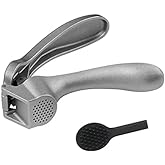 Garlic Press, Garlic Mincer Easy-squeeze Ergonomic Handle, Rust Proof, No Need To Peel, Professional Ginger Press & Garlic Cr