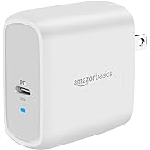 Amazon Basics 65W One-Port GaN USB-C Wall Charger with Power Delivery PD for Laptops,Tablets & Phones (iPhone 15/14/13/12/11/