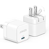 USB C Charger, Anker 2-Pack Fast Charger with Foldable Plug, PowerPort III 20W Cube Charger for iPhone 15/15 Plus/15 Pro/15 P