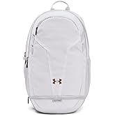 Under Armour Unisex Hustle 5.0 Team Backpack, (100) White / / Metallic Gold, One Size Fits All