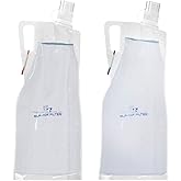 Survivor Filter 2L Clear Collapsible Water Bottles - Travel, Hiking, Foldable, BPA-Free - 2 x 67oz