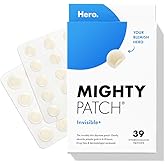 Mighty Patch Hero Cosmetics Invisible+ Patch - Daytime Hydrocolloid Acne Pimple Patches for Covering Zits and Blemishes, Ultr