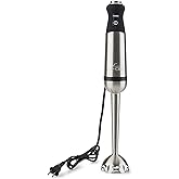 All-Clad Electrics Stainless Steel Immersion Blender 2 Piece Turbo Function 600 Watts Detachable, Variable Speed Control, Han