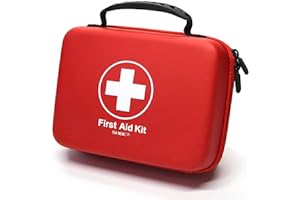 Compact First Aid Kit (228pcs) Designed for Family Emergency Care. Waterproof EVA Case and Bag is Ideal for The Car, Home, Bo