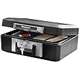 SentrySafe Fireproof Safe Box with Key Lock, Chest Safe with Carrying Handle to Secure Money, Jewelry, Documents, 0.25 Cubic 